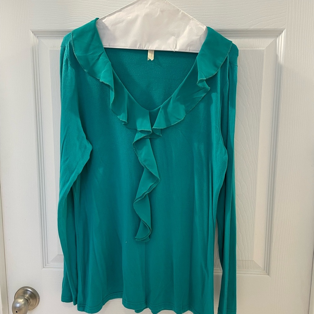 Matilda Jane Teal Ruffled Long Sleeve Top